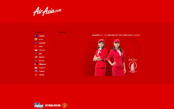 AirAsia : capture d’écran archivée