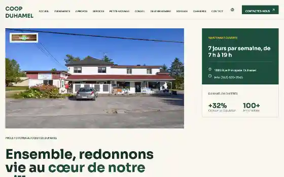 Coopérative de solidarité de Duhamel : capture d’écran archivée
