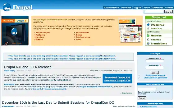 Drupal : capture d’écran archivée