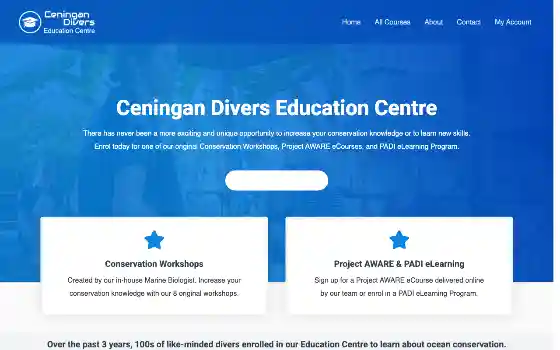 Ceningan Divers Education Centre : capture d’écran archivée
