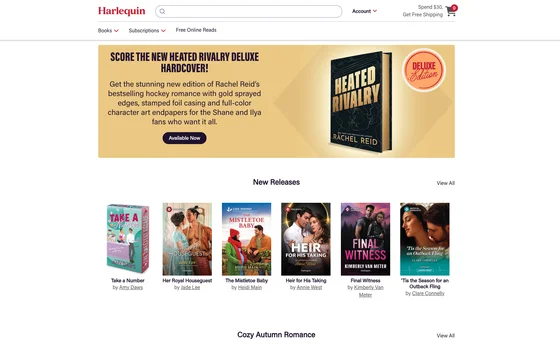 Harlequin : capture d’écran archivée