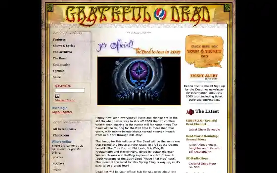 Grateful Dead / Rhino : capture d’écran archivée