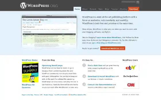 WordPress : capture d’écran archivée